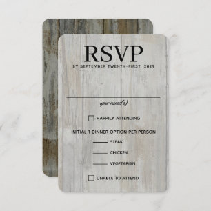 Rustic Black Forest Food Choices RSVP Card