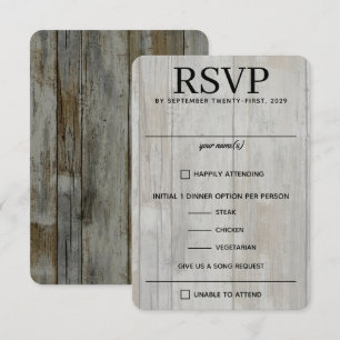 Rustic Black Forest Food Choices RSVP Card