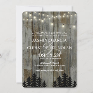 Rustic Black Forest Wedding Invitation