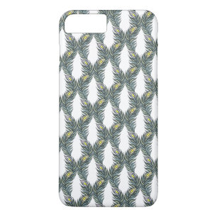 Rustic black, green and white Peacock feathers iPhone 8 Plus/7 Plus Case