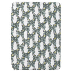 Rustic black, green and white Peacock feathers iPad Air Cover