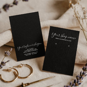 Rustic black kraft white earring display card
