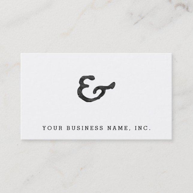 Rustic Black Letterpress Ampersand Business Card (Front)