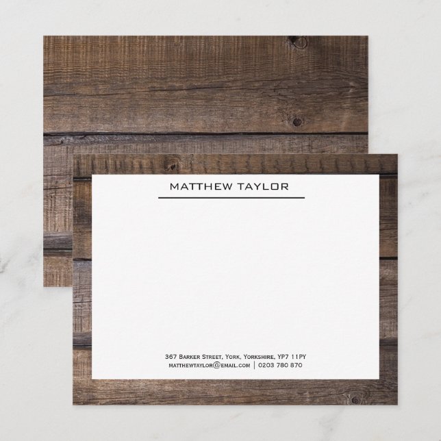 Rustic Black Lined Professional Business   Card (Front/Back)