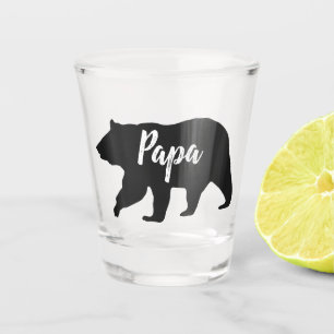 Rustic Black Papa Bear Shot Glass