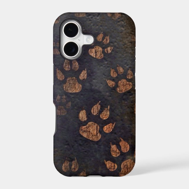 Rustic Black Paw Pattern (Back)