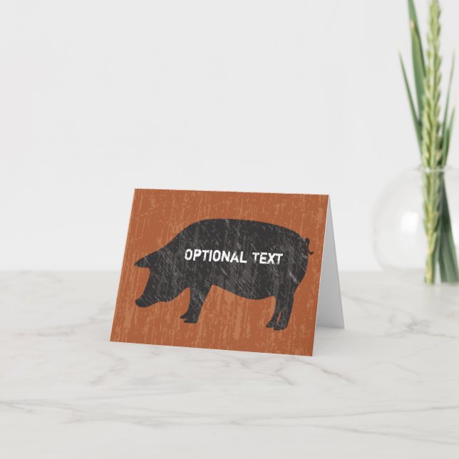 Rustic Black Pig Card (Front)
