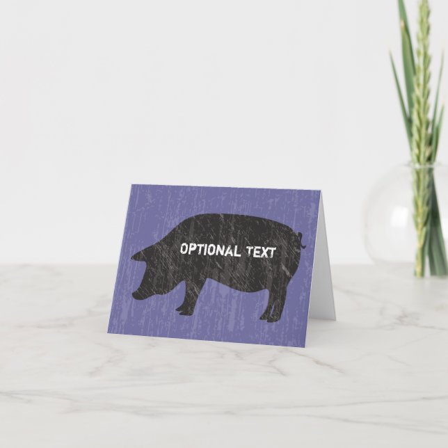 Rustic Black Pig Card (Front)