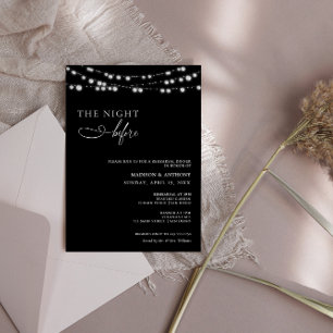 Rustic Black Rehearsal Dinner  Invitation