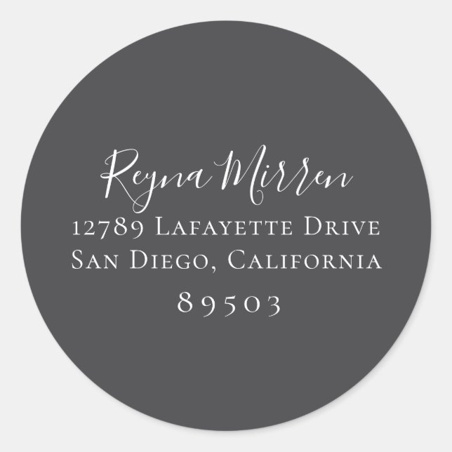 Rustic Black Return Address Sticker (Front)