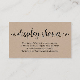 Rustic black script, Display Shower Enclosure Card
