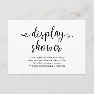 Rustic black script, Display Shower Enclosure Card