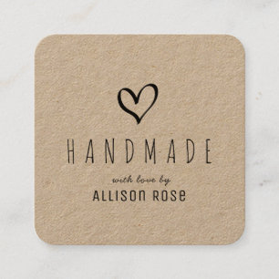 rustic black script homemade business card