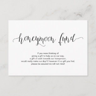 Rustic black typeface, Wedding Honeymoon Fund Wish Enclosure Card
