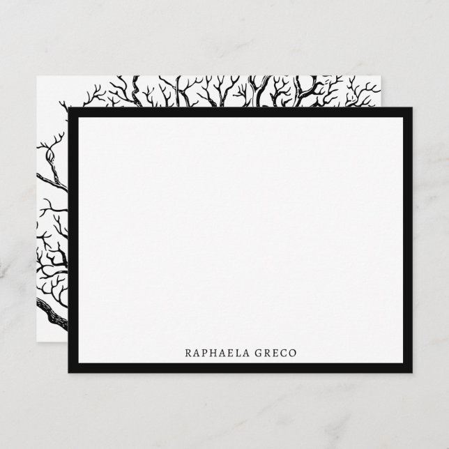 Rustic Black & White Abstract Tree Branches  Card (Front/Back)
