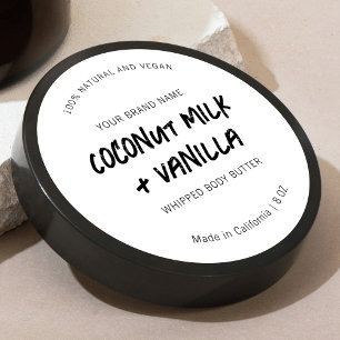 Rustic Black & White Round Jar Lid Product Label