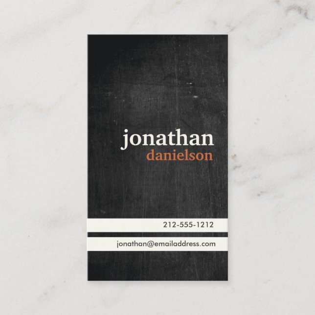 Rustic Black Wood Business Card (Front)