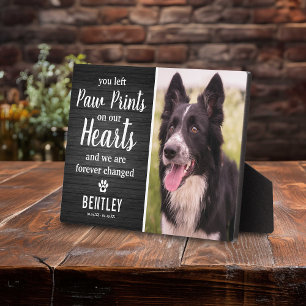 Rustic Black Wood Pet Memorial Photo Keepsake Plaque