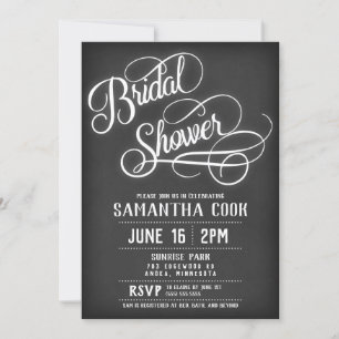 Rustic Blackboard Bridal Shower Invitation