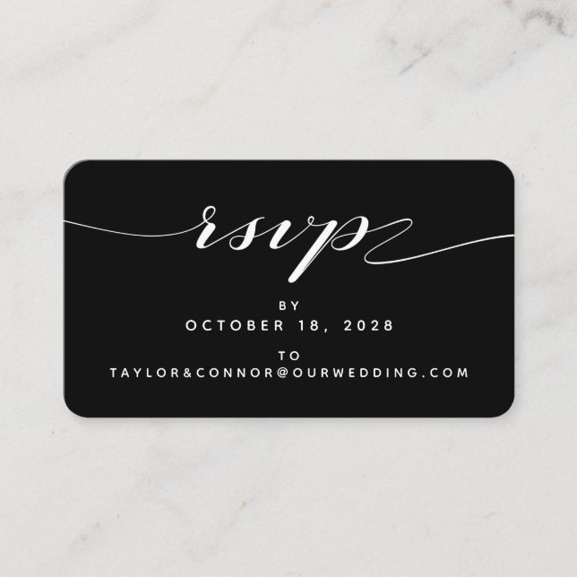 Rustic Blacksmith Calligraphy RSVP Online Card (Front)