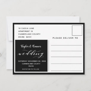 Rustic Blacksmith Calligraphy Save Date Postcard