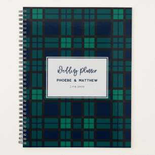 Rustic Blackwatch Script Wedding Tartan Planner