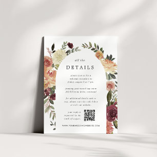 Rustic Bloom All-in-One Wedding Details Enclosure Card