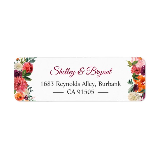 Rustic Bloom Burgundy Red Orange Floral (Front)