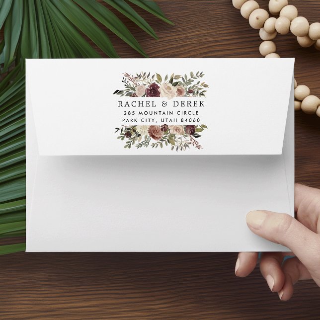 Rustic Bloom Embellished Return Address Envelope (Creator Uploaded)