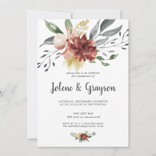 Rustic Bloom   Engagement Party Invitation