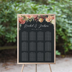 Rustic Bloom Floral Wedding Seating Chart