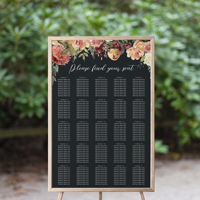 Rustic Bloom Floral XL Wedding Seating Chart (Creator Uploaded)