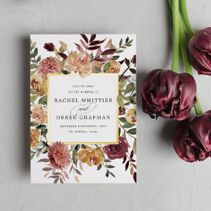 Rustic Bloom Foil Save the Date Card