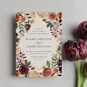 Rustic Bloom Geometric Watercolor Floral Wedding