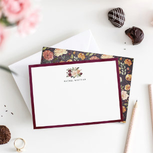 Rustic Bloom Personalised Stationery Flat Card