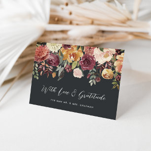 Rustic Bloom Personalised Wedding Thank You Card