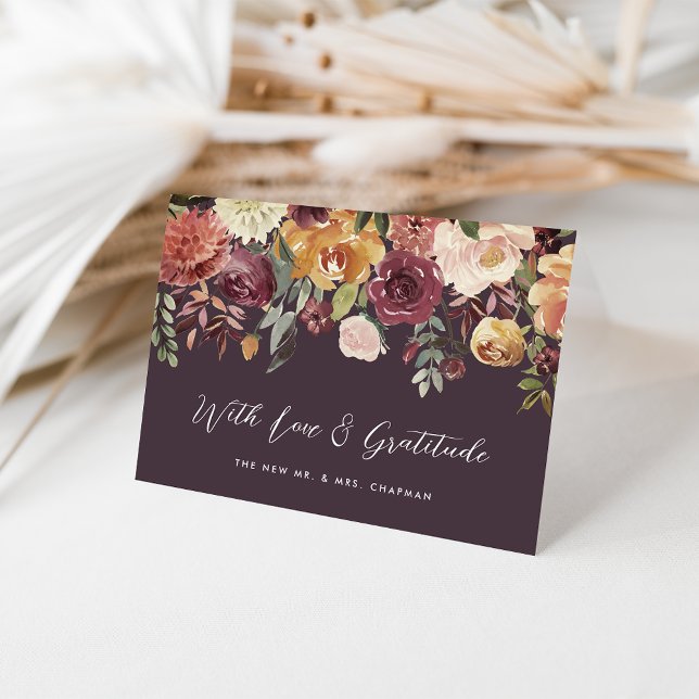 Rustic Bloom Personalized Wedding Thank You Card (Creator Uploaded)