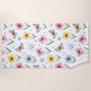 Rustic Bloom Symphony Beach Towel