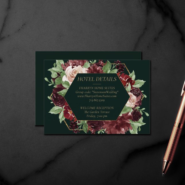 Rustic Bloom | Terracotta and Marsala Reception Enclosure Card (Creator Uploaded)
