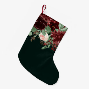 Rustic Bloom Terracotta and Marsala Red Bouquet Small Christmas Stocking