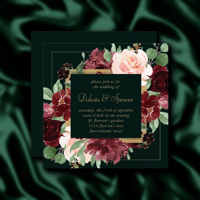 Rustic Bloom | Terracotta and Marsala Red Floral Invitation (Creator Uploaded)