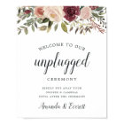 Rustic Bloom Unplugged Ceremony Wedding Sign