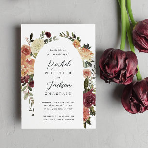 Rustic Bloom Watercolor Floral Arch Invitation