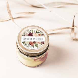 Rustic Bloom Watercolor Floral Classic Round Sticker