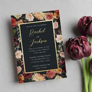 Rustic Bloom Watercolor Floral Frame Wedding