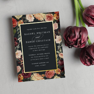 Rustic Bloom Watercolor Floral Frame Wedding