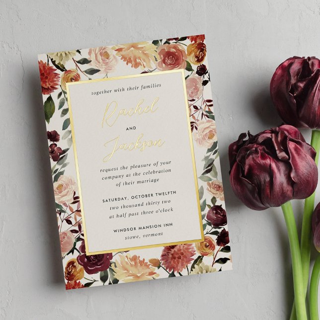Rustic Bloom Watercolor Floral Frame Wedding (Creator Uploaded)