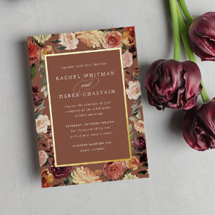 Rustic Bloom Watercolor Floral Frame Wedding