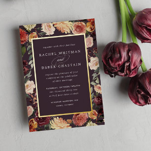 Rustic Bloom Watercolor Floral Frame Wedding