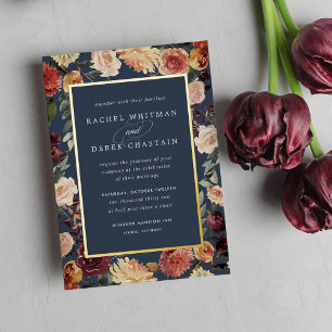Rustic Bloom Watercolor Floral Frame Wedding